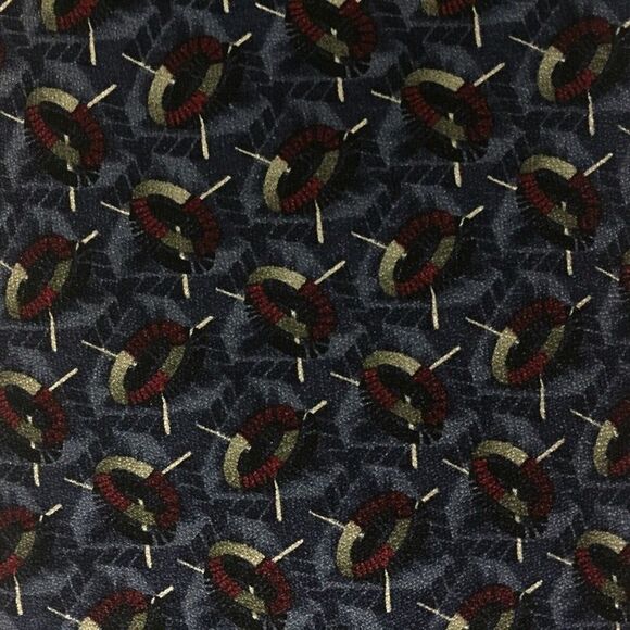 Henry Grethel Mens Necktie Navy Maroon Gray Circle - Picture 2 of 5